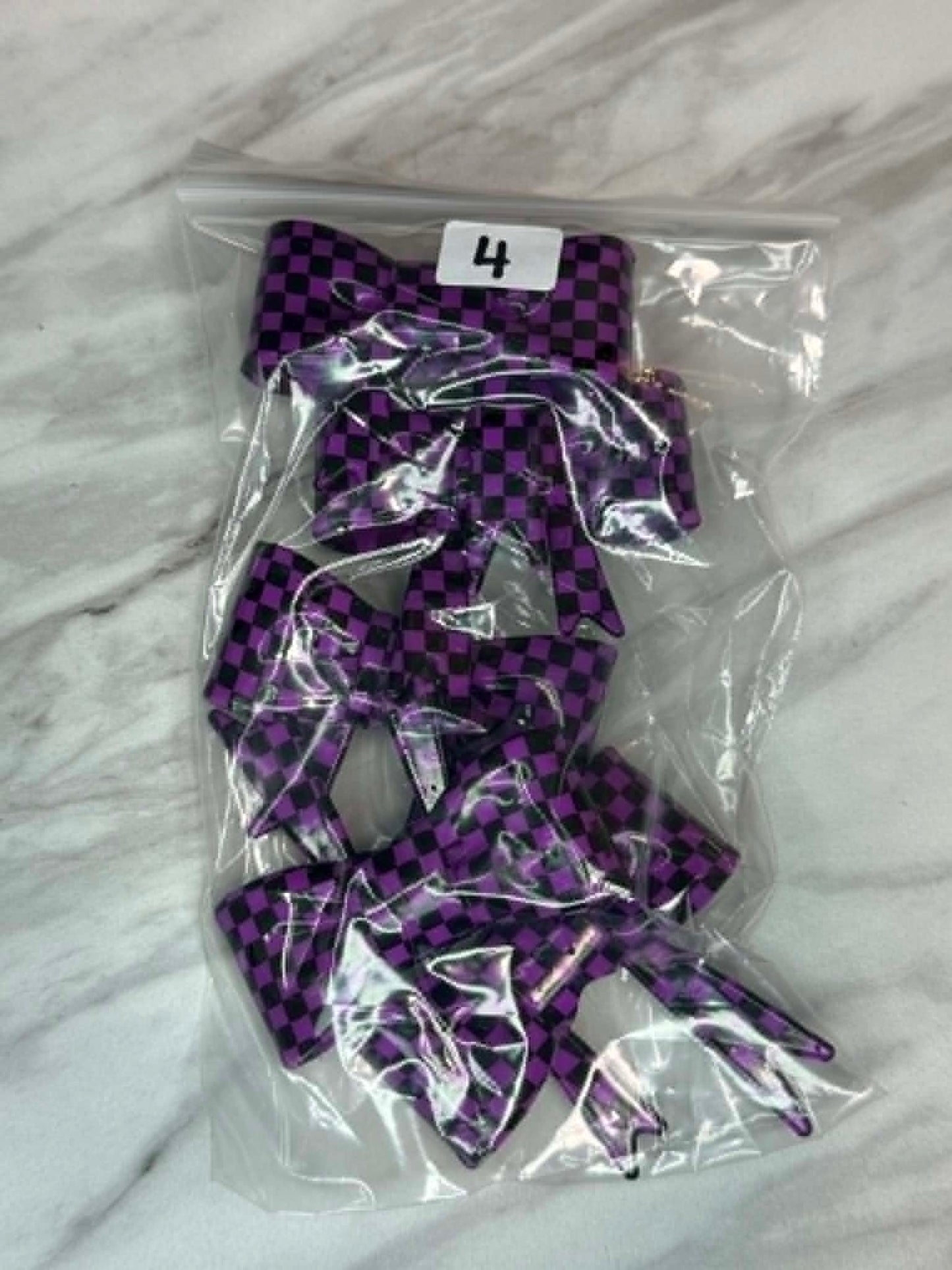(SHOP DESTASH) LIQUID CHECKERED JUMBO BOW BUNDLE #4 (5ct)