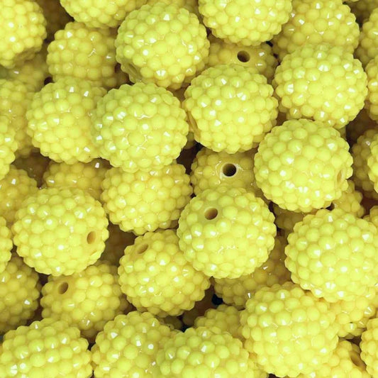 20MM JELLY RHINESTONE ACRYLIC YELLOW (1ct)