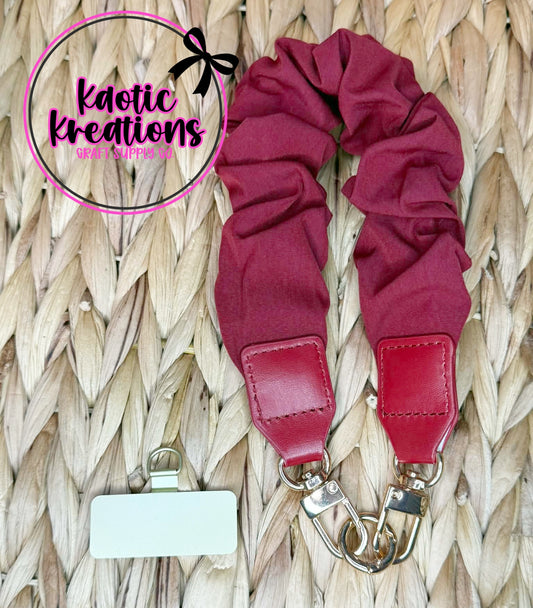 SCRUNCHIE KEYCHAIN/PHONE WRISTLET - BURGUNDY (1ct)