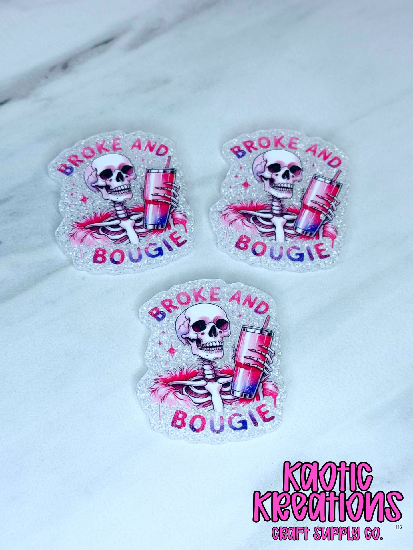 *CUSTOM* FLATBACK ACRYLIC BROKE AND BOUGIE F304 (1ct)