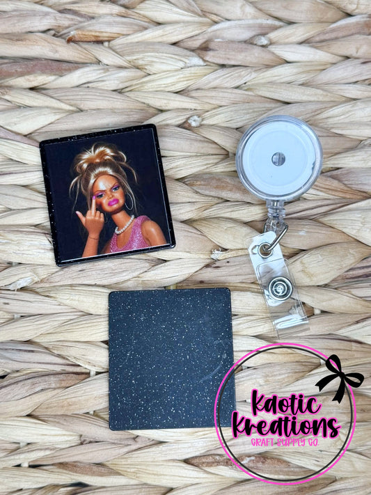 *CUSTOM* FLATBACK ACRYLIC MIDDLE FINGER BARBIE F522 (1ct)