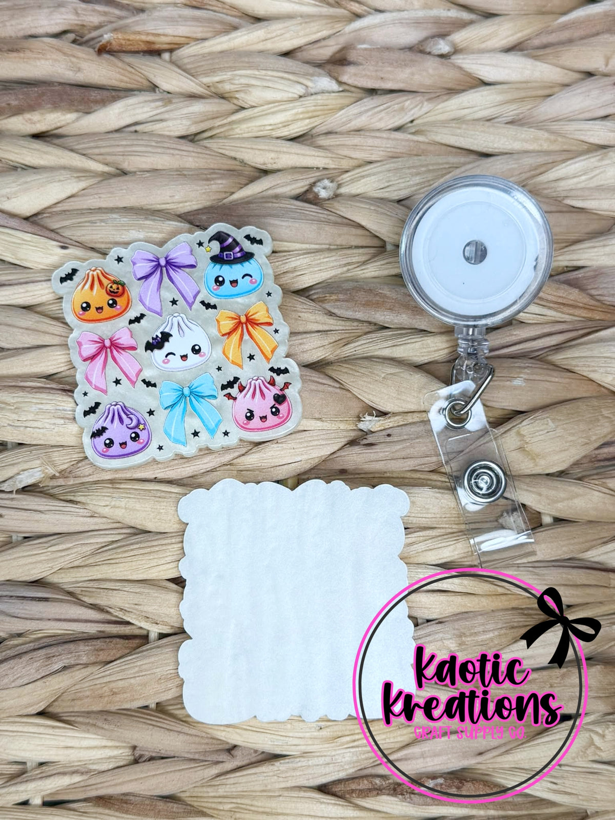 *CUSTOM* FLATBACK ACRYLIC GLITTER HALLOWEEN DUMPLINGS F526 (1ct)