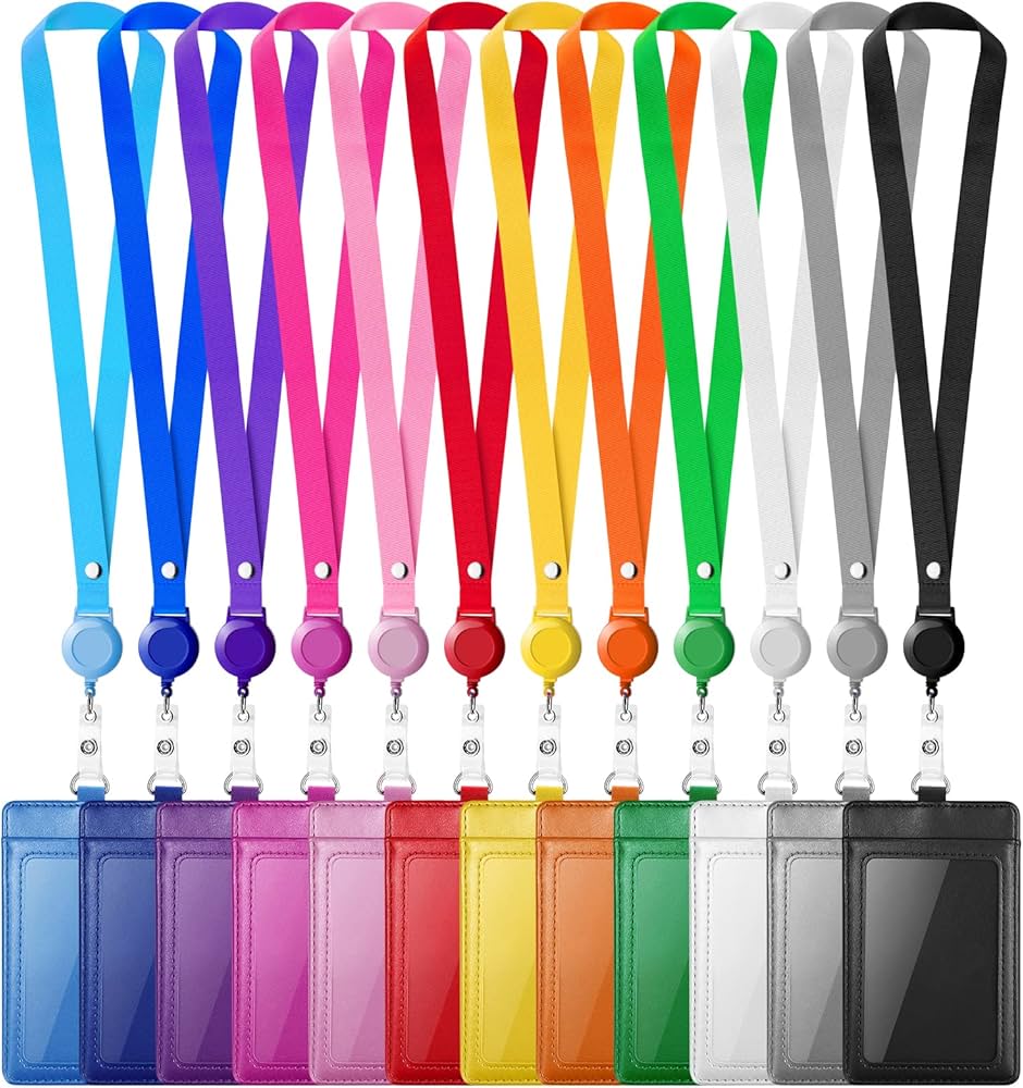 LEATHER ID BADGE HOLDER W/RETRACTABLE LANYARD (1ct)