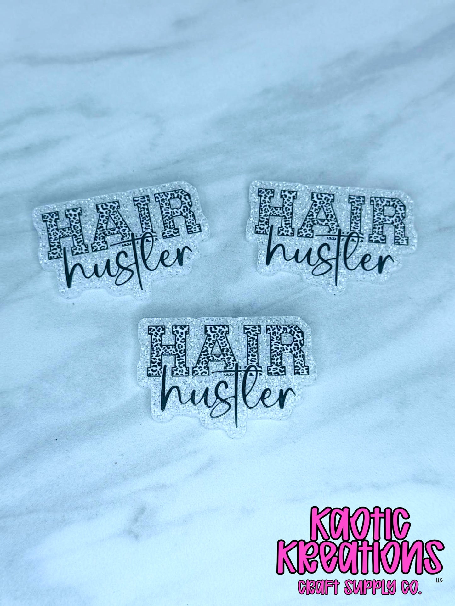 *CUSTOM* FLATBACK ACRYLIC HAIR HUSTLER F310 (1ct)