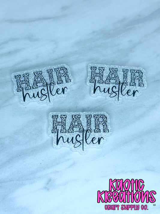 *CUSTOM* FLATBACK ACRYLIC HAIR HUSTLER F310 (1ct)