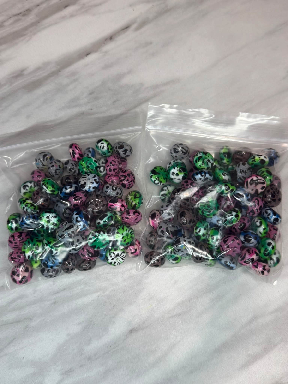 (SHOP DESTASH) 14MM JELLY ABACUS BUNDLE - LEOPARD PRINT (75ct)