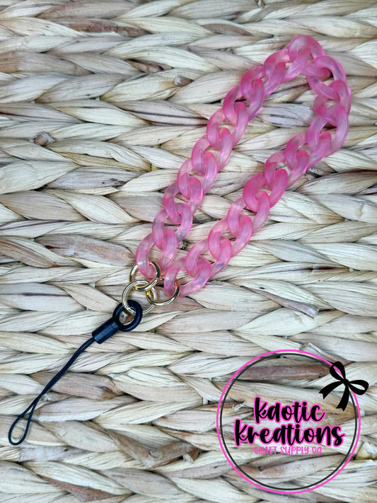 ACRYLIC CHAIN PHONE STRAP WRISTLET - DARK PINK (1ct)