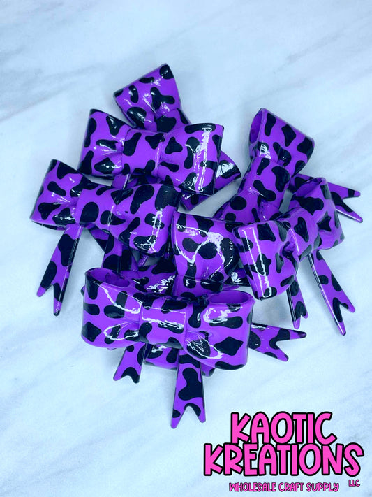 BEADABLE JUMBO SILICONE BOW LIQUID COW PURPLE (1ct)