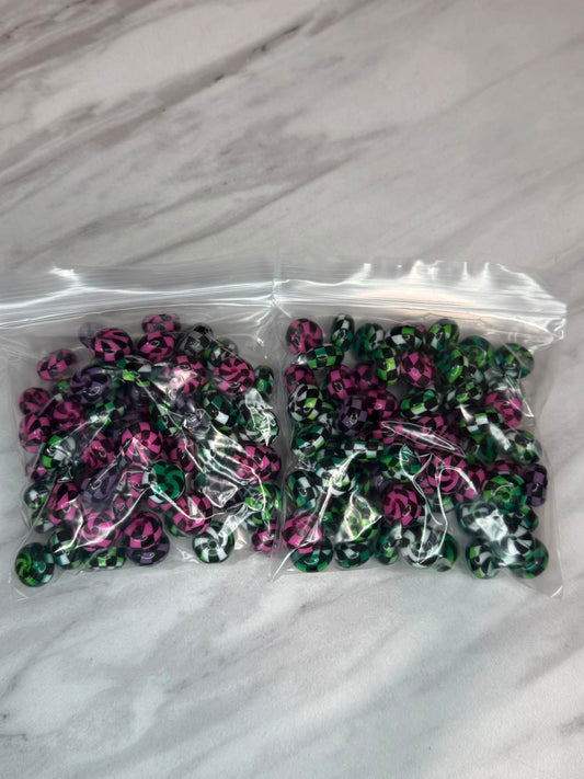 (SHOP DESTASH) 14MM JELLY ABACUS BUNDLE - CHECKERED (70ct)