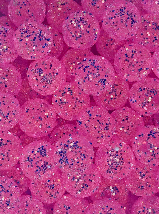 S1 20MM SUGAR SEQUIN BEAD TRANSPARENT HOT PINK (1ct)