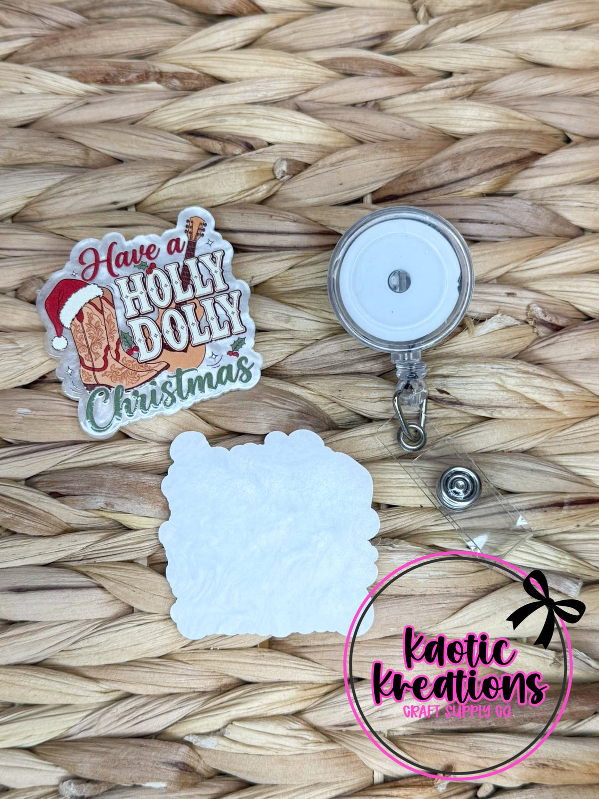 *CUSTOM* FLATBACK ACRYLIC HOLLY DOLLY CHRISTMAS F736 (1ct)