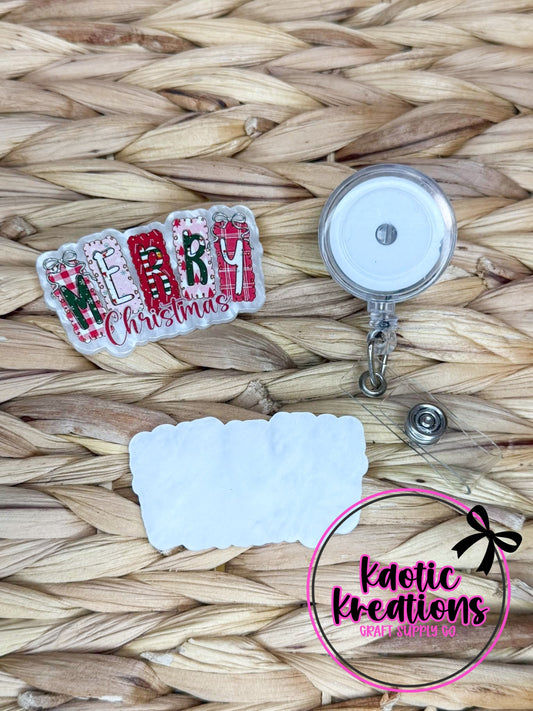 *CUSTOM* FLATBACK ACRYLIC MERRY CHRISTMAS F742 (1ct)