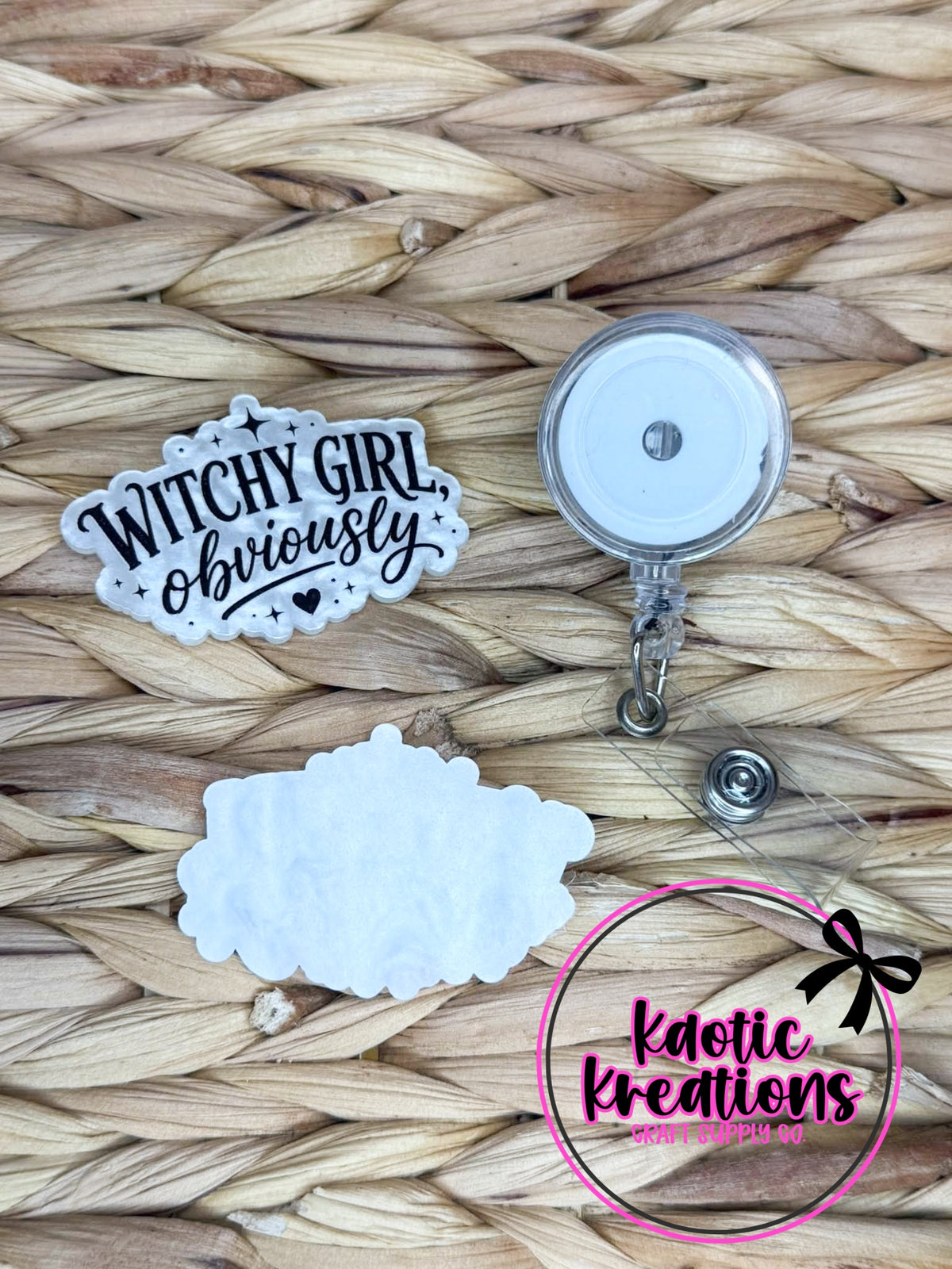 *CUSTOM* FLATBACK ACRYLIC WITCHY GIRL OBVIOUSLY F741 (1ct)