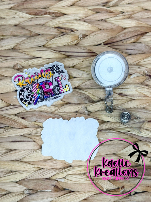 *CUSTOM* FLATBACK ACRYLIC RACING GIRL F382 (1ct)