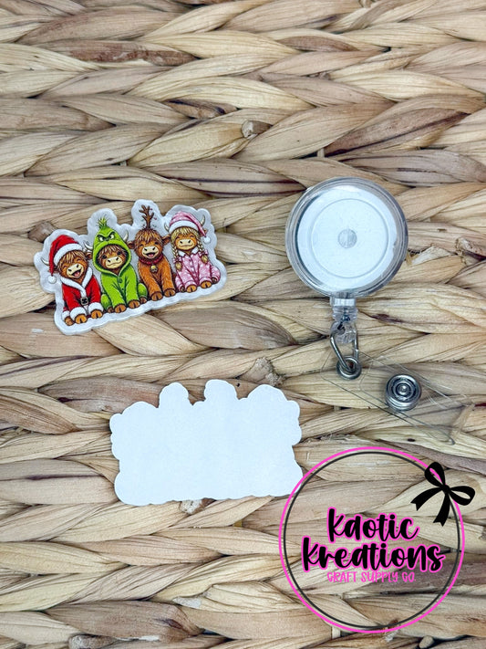 *CUSTOM* FLATBACK ACRYLIC HIGHLAND COWS F359 (1ct)