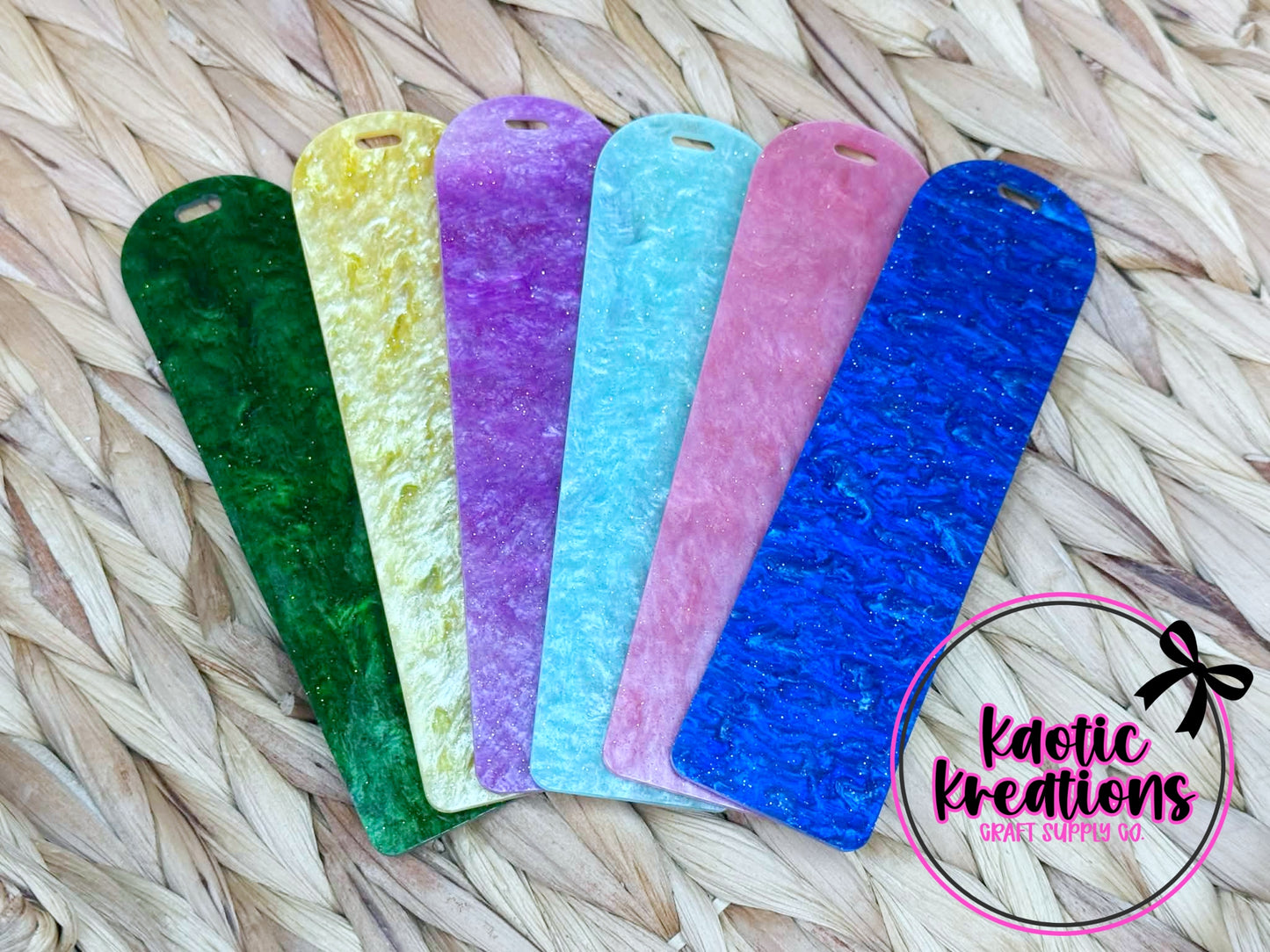 ACRYLIC BOOKMARK BLANK - SOLID SWIRL GLITTER BACKGROUND (1ct)