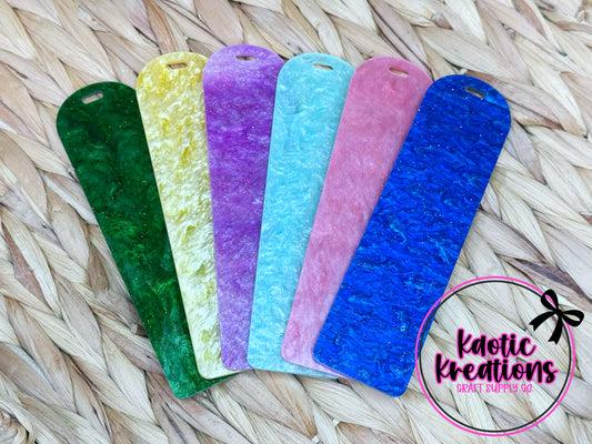 ACRYLIC BOOKMARK BLANK - SOLID SWIRL GLITTER BACKGROUND (1ct)