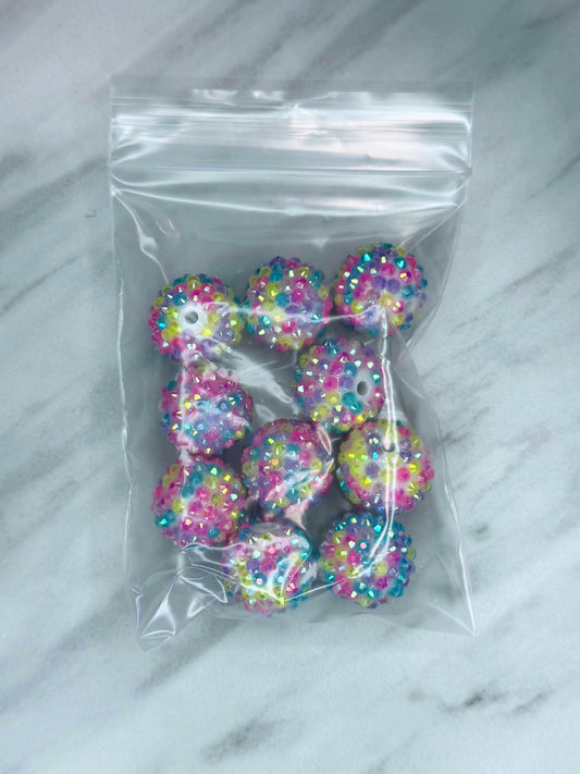 (SHOP DESTASH) 20MM ACRYLIC RHINESTONE BEADS CONFETTI SD3 (10ct)