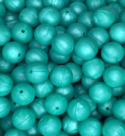 #265 DARK AQUA MARBLE 15MM SOLID (10ct)