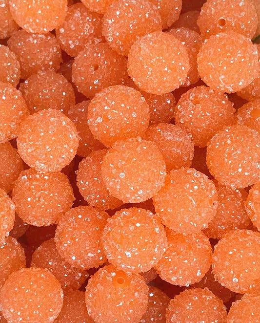# 3 20MM SUGAR ACRYLIC BEAD MANGO ORANGE (1ct)
