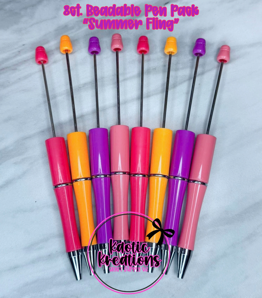 *KAELANN'S KREATION* BEADABLE PEN PACK "SUMMER FLING" #17 (8ct)