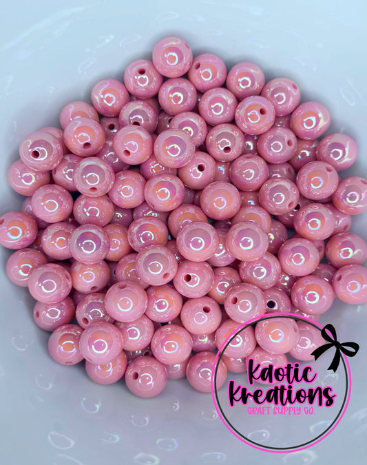 16MM OPAL ACRYLIC BEAD PUNCH PINK OP9 (1ct)