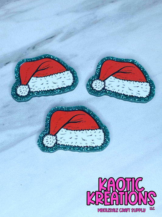 FLATBACK ACRYLIC SANTA HAT F645 (1ct)