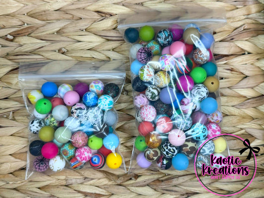 15MM SOLID/PRINT BEAD MYSTERY BUNDLE