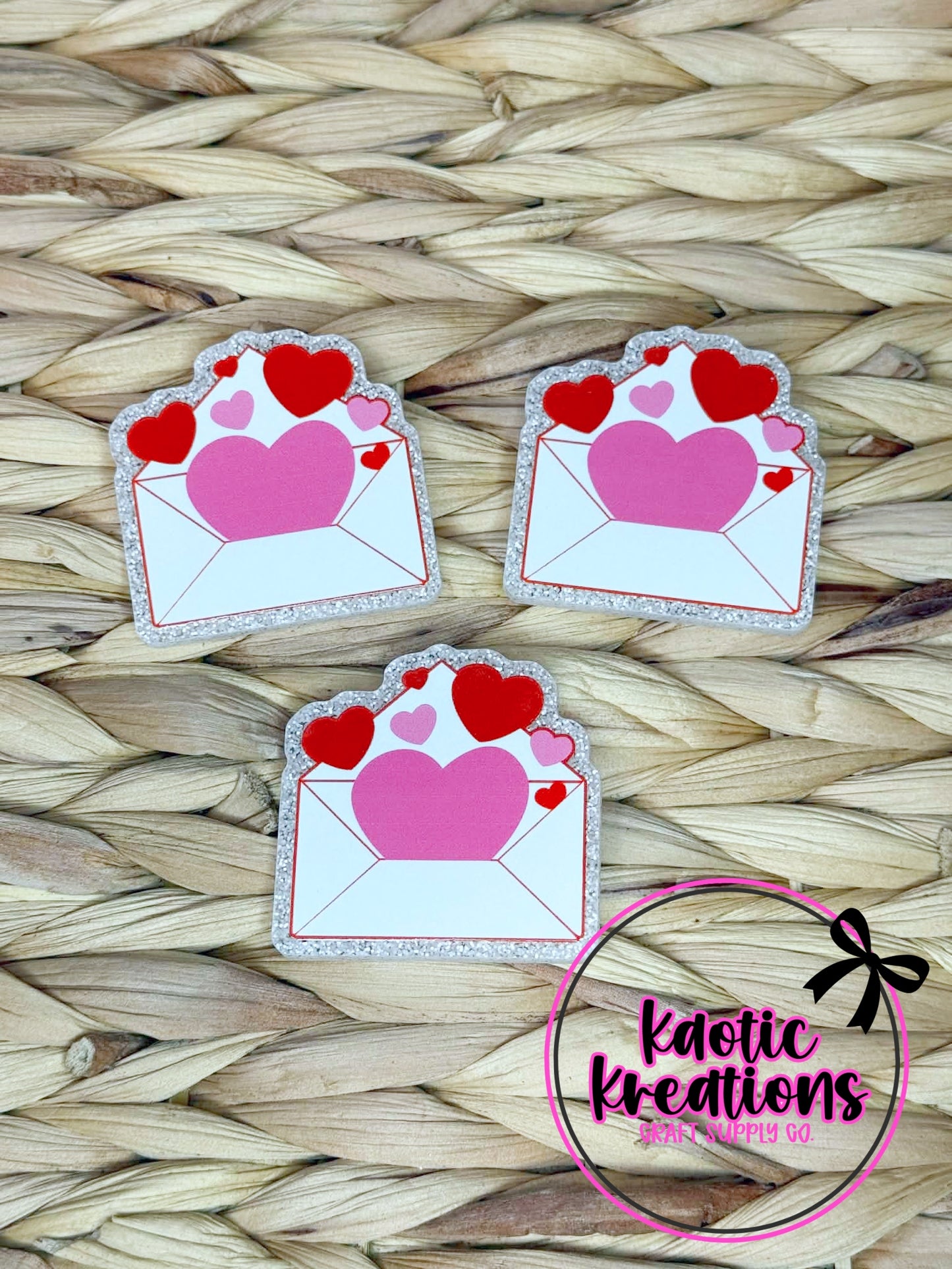 FLATBACK ACRYLIC 42mm X 40mm HAPPY VALENTINE'S DAY F37 (1ct)