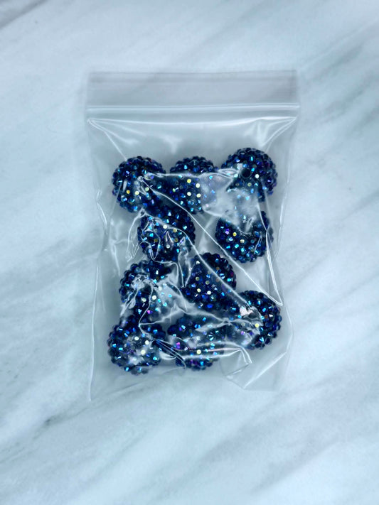 (SHOP DESTASH) 20MM RHINESTONE ACRYLIC BEADS DEEP BLUE SD14 (10ct)