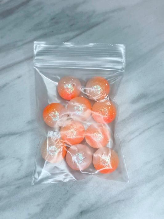 (SHOP DESTASH) 20MM ACRYLIC BEADS ORANGE OMBRE SD11 (10ct)