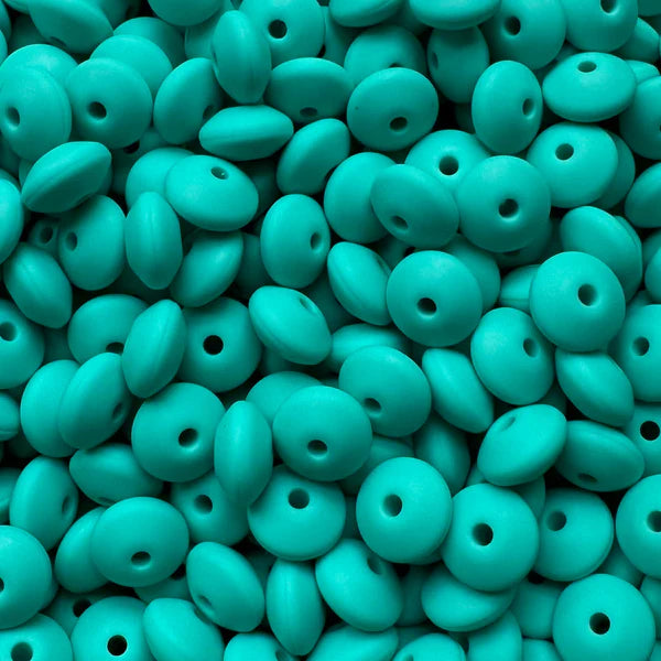 #208 12MM LENTIL DARK TURQUOISE (1ct)