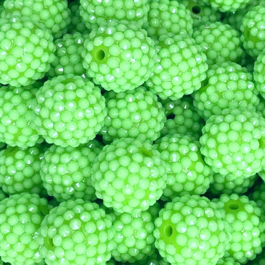 20MM JELLY RHINESTONE ACRYLIC LIME GREEN (1ct)
