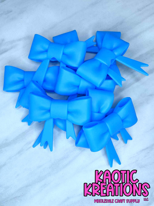 BEADABLE JUMBO SILICONE BOW SOLID BLUE (1ct)
