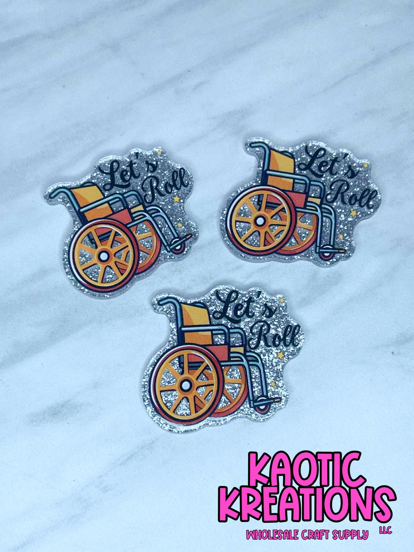 FLATBACK ACRYLIC LET'S ROLL F454 (1ct)