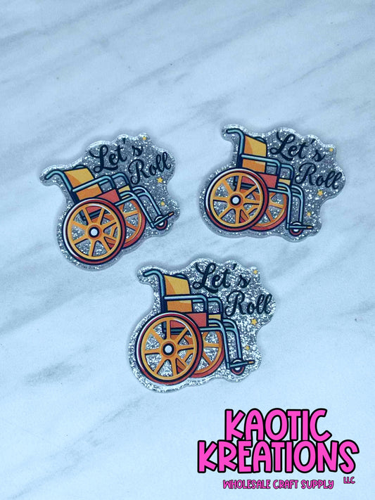 FLATBACK ACRYLIC LET'S ROLL F454 (1ct)
