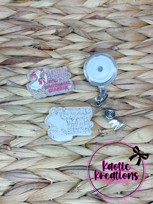 *CUSTOM* FLATBACK ACRYLIC 48mm X 34mm IT'S NOT ATTITUDE F167 (1ct)