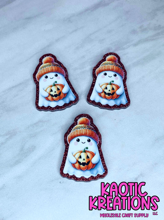FLATBACK ACRYLIC BEANIE GHOST F559 (1ct)