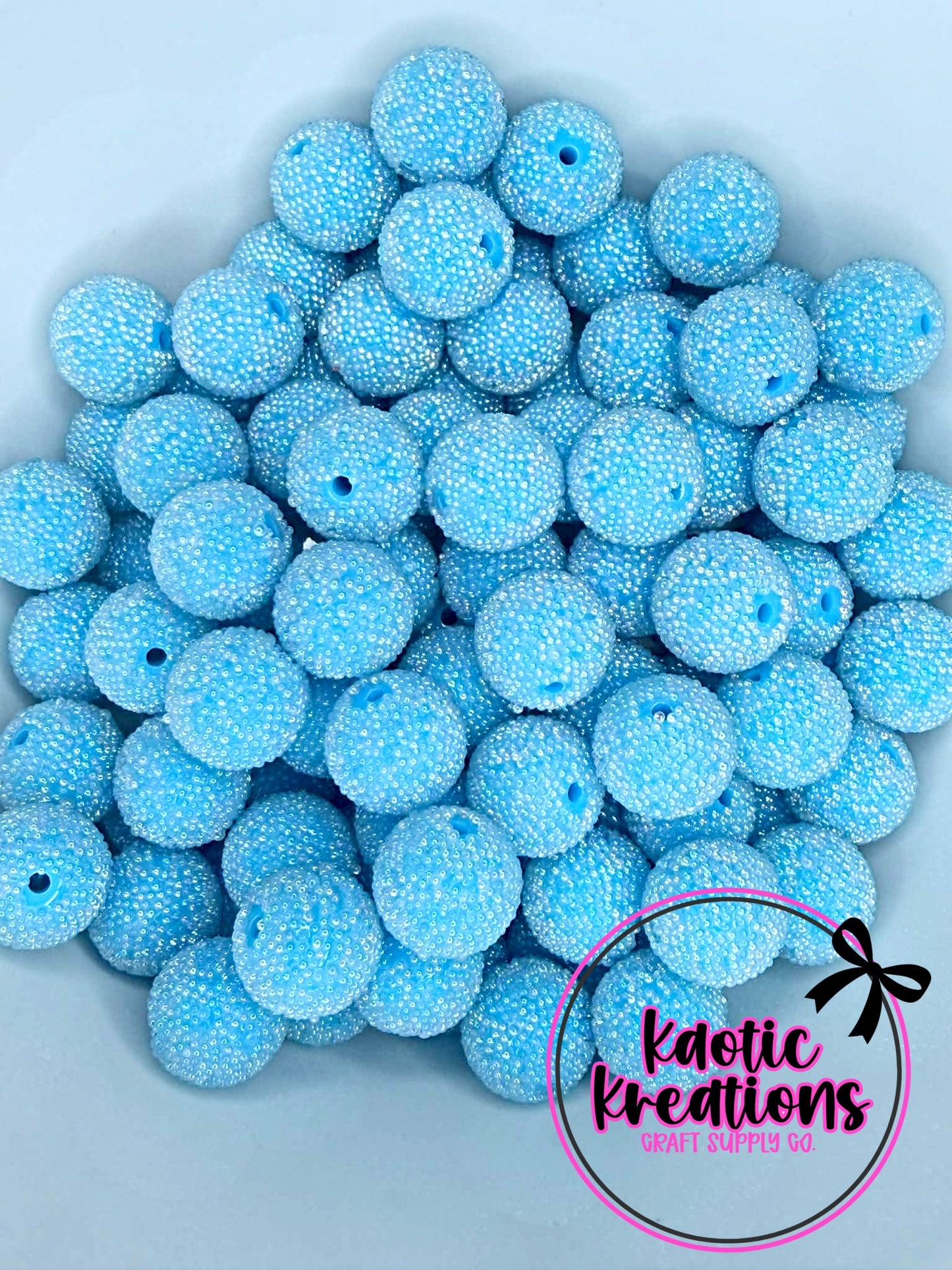 20MM MICRO DOT ACRYLIC BEAD SKY BLUE M5 (1ct)