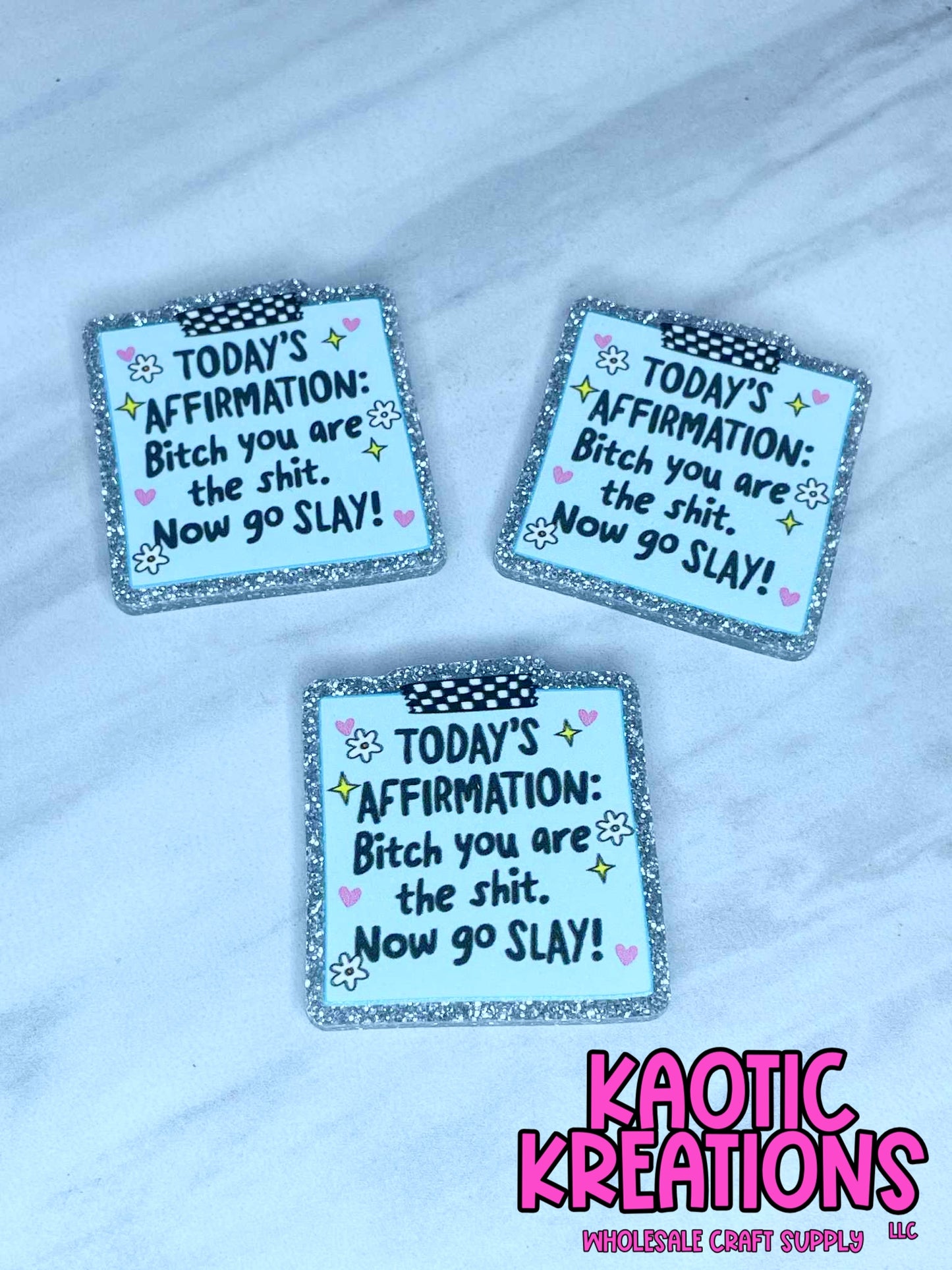 FLATBACK ACRYLIC TODAY'S AFFIRMATION F192 (1ct)