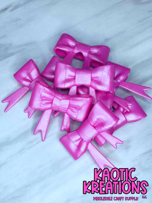 BEADABLE JUMBLE SILICONE BOW PINK PEARL (1ct)