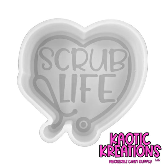 SCRUB LIFE HEART STETHOSCOPE SILICONE FRESHIE MOLD 4" W x 4 " H x 1" D M4 (1ct)
