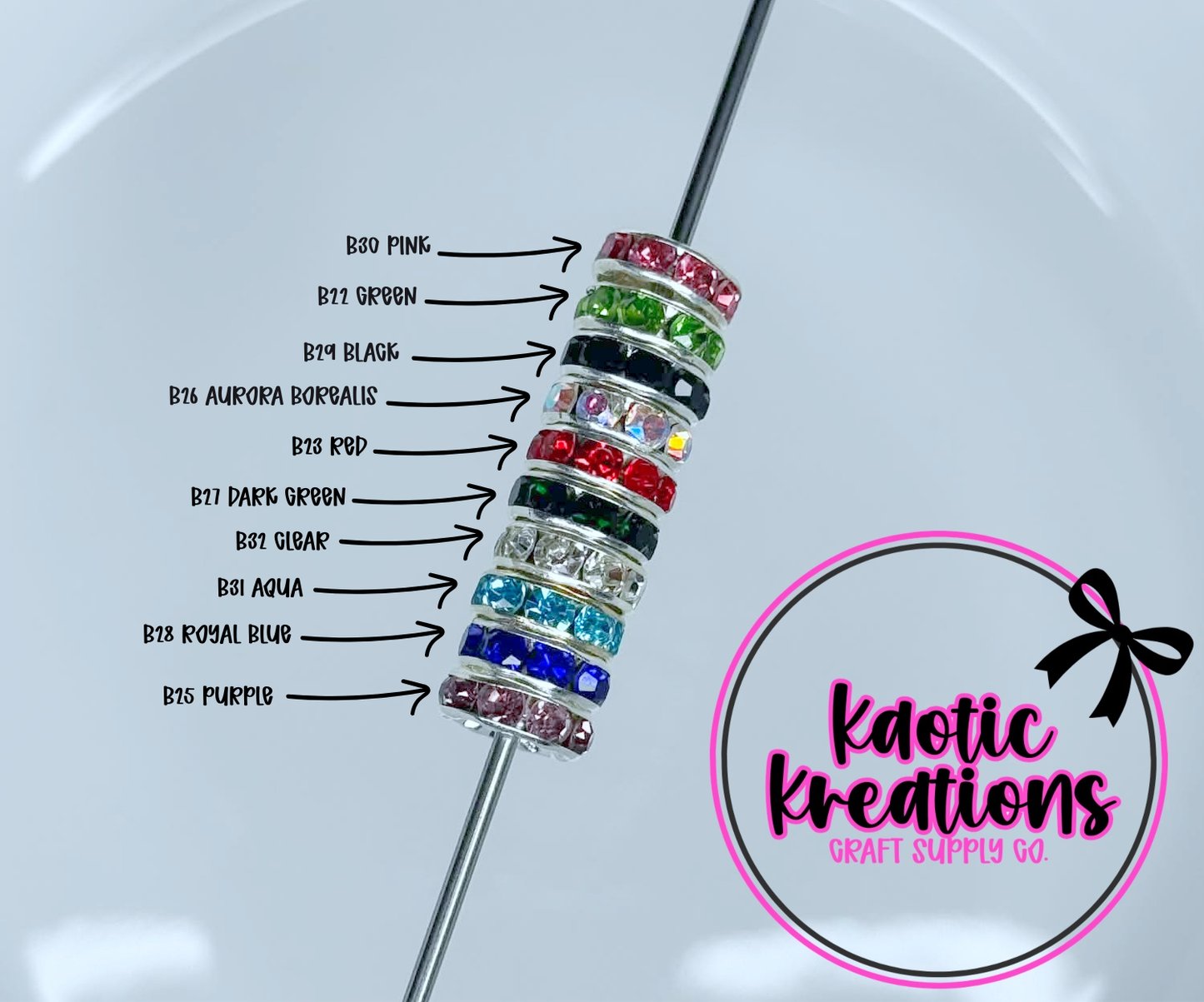 10MM LARGE HOLE RHINESTONE SPACERS (1ct)