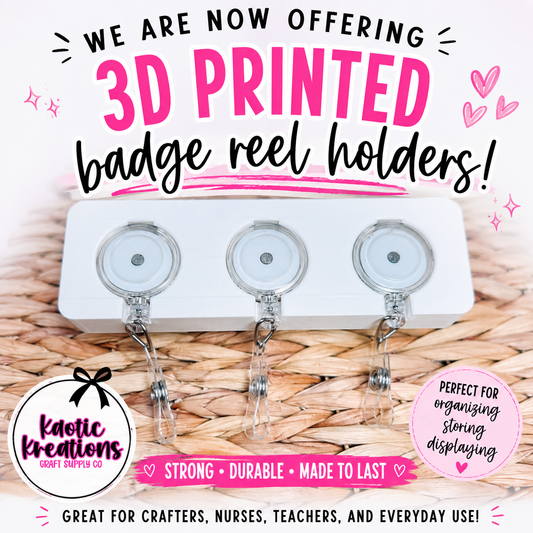 3D PRINTED TRIPLE BADGE REEL DISPLAY HOLDER (1ct)