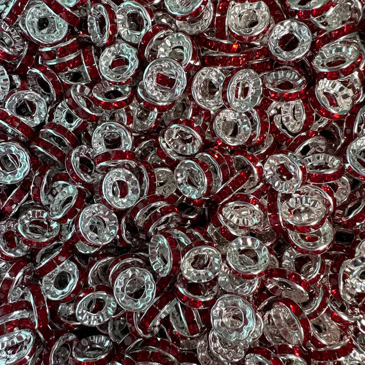10MM LARGE HOLE RHINESTONE SPACERS (10ct)