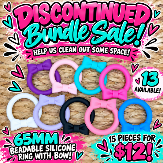*FLASH SALE* 15ct 65mm SILICONE RING W/BOW BUNDLE