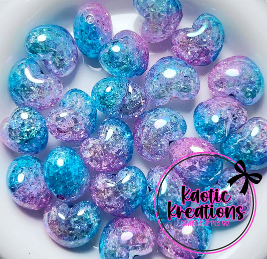 22MM ACRYLIC OMBRE HEART BEAD H3 (1ct)