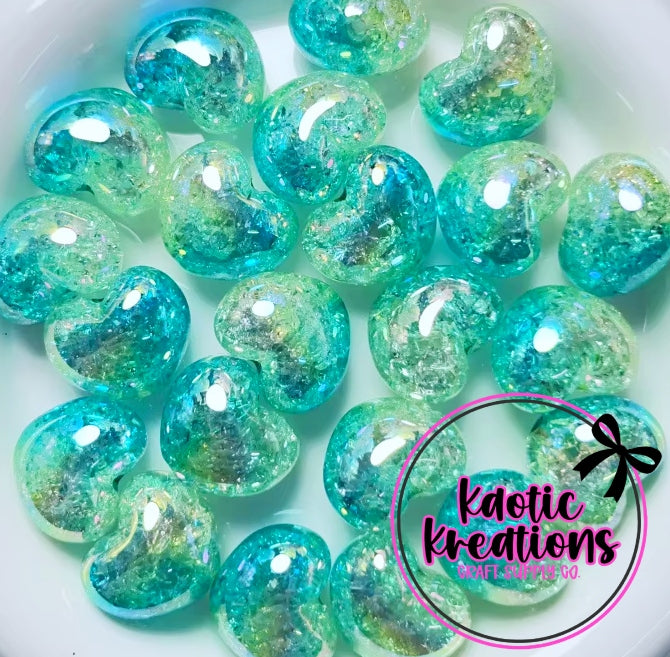 22MM ACRYLIC OMBRE HEART BEAD H1 (1ct)