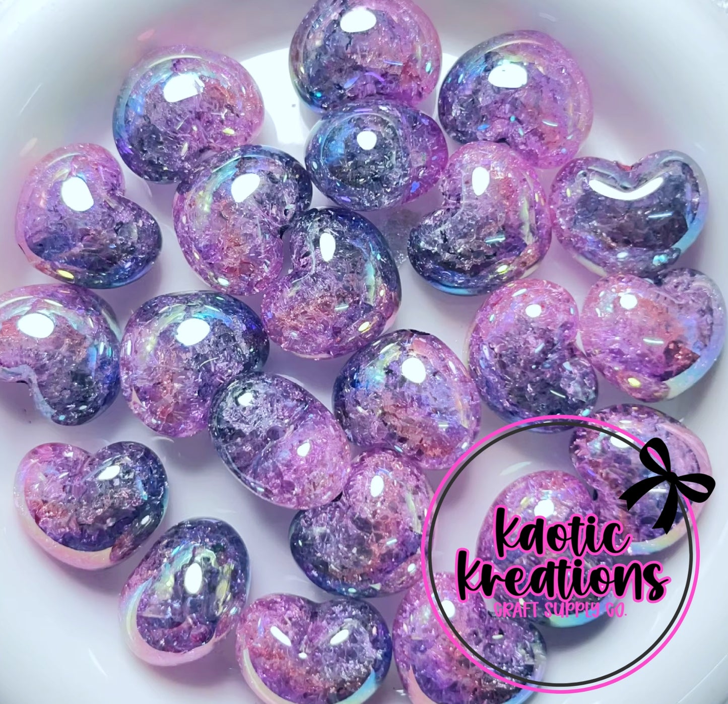 22MM ACRYLIC OMBRE HEART BEAD H4 (1ct)