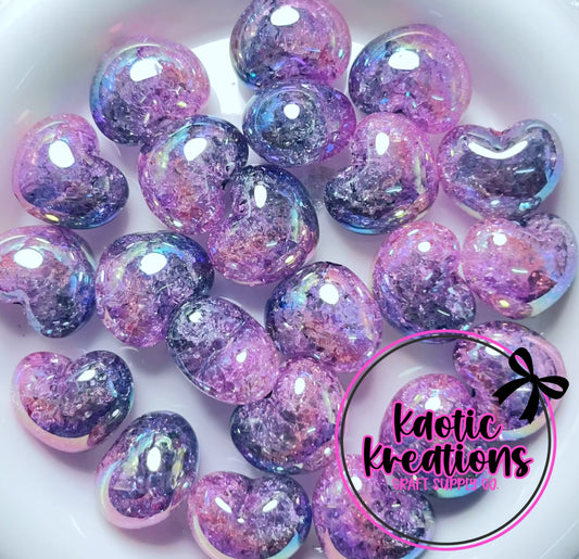 22MM ACRYLIC OMBRE HEART BEAD H4 (1ct)